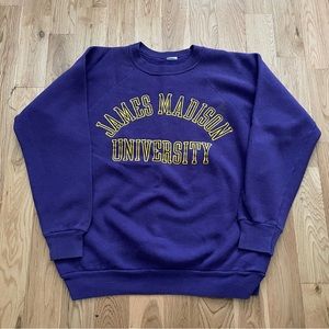Vintage 80’s James Madison University JMU Collegiate Purple Crewneck Sweatshirt
